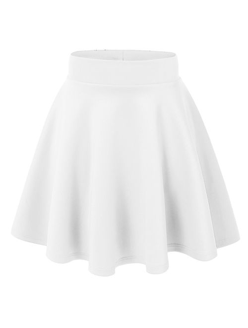 MBJ Womens Basic Versatile Strechy Flare Skater Skirt