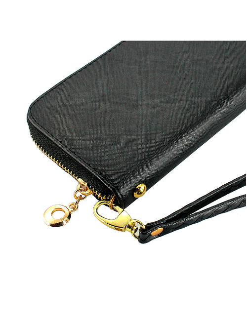 New Fashion Lady Bow-Tie Zipper Around Women Clutch Leather Long Wallet Card Holder Case Purse Handbag