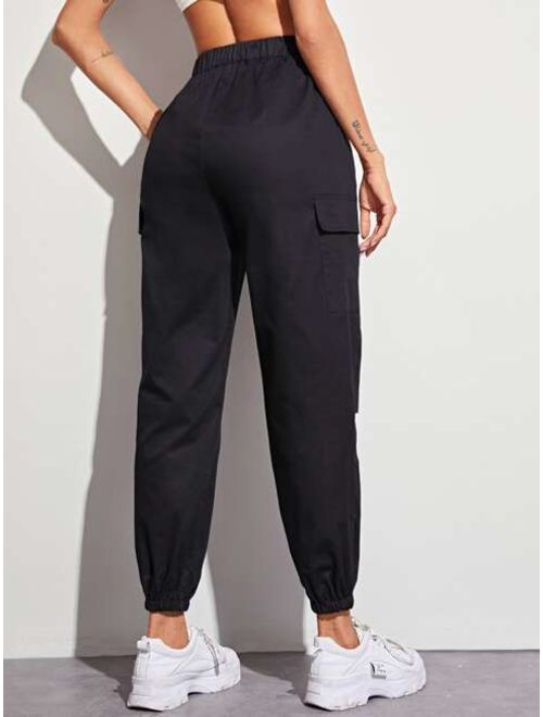 Buy Shein Pocket Side Cut Out Cargo Pants online | Topofstyle