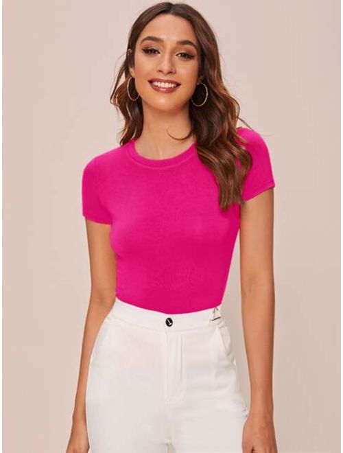 Shein Short Sleeve Solid Tee