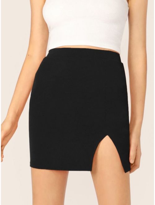 Shein Split Thigh Bodycon Skirt