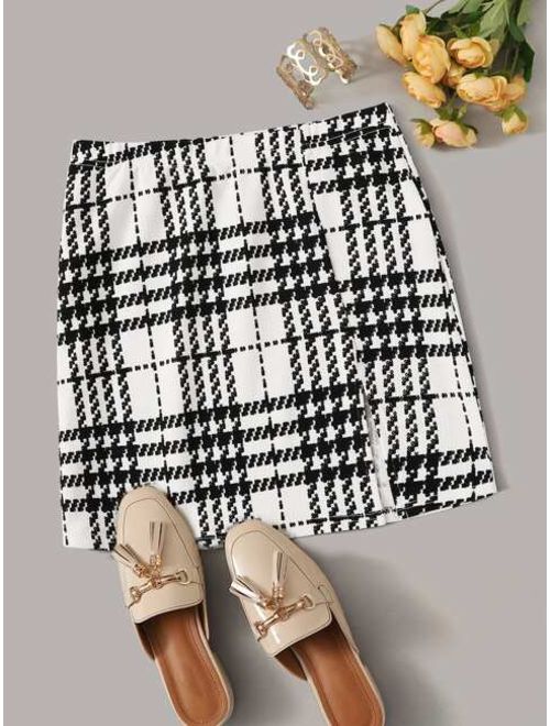 Shein Plaid Textured Skirt