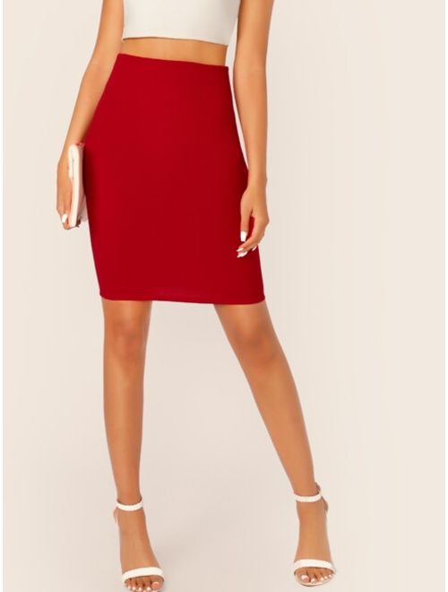 Shein Solid Pencil Skirt