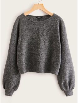 Rib-knit Heather Grey Top