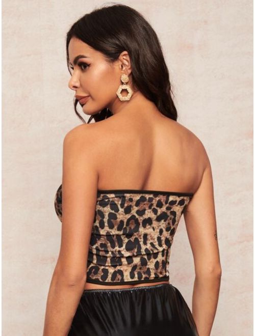 Leopard Print Fitted Tube Top