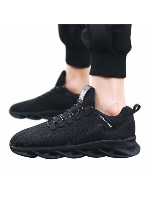 MONIVEVE Men's Running Athletic Shoes Lightweight Breathable Mesh Sneakers Athletic Running Non Slip Outdoor Shoes