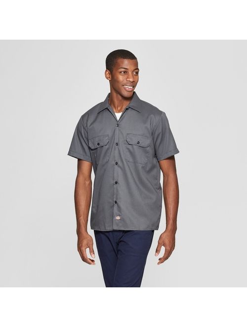 Dickies Men's Slim Fit Short Sleeve Button-Down Shirt