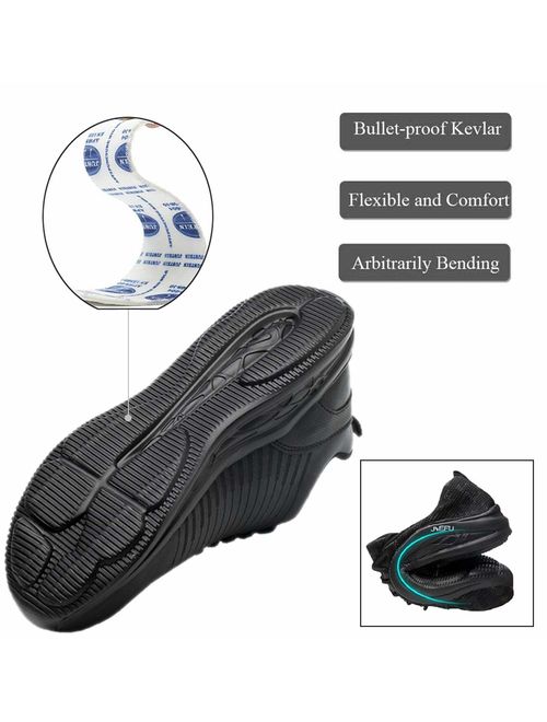 Steel Toe Shoes Men, Breathable Lightweight Industrial & Constructions Work Safety Shoes, Puncture Proof Slip Resistant Sneakers for Women