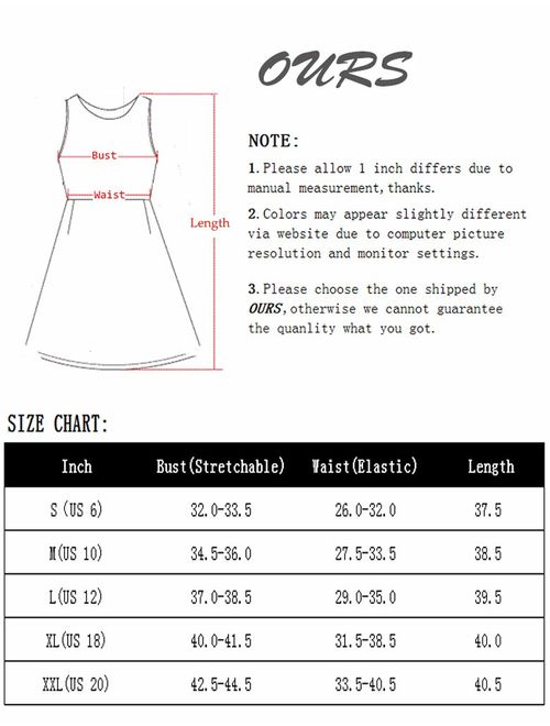 OURS Womens Summer Sleeveless Floral Print Racerback Midi Dresses with Pocket