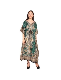 RADANYA Floral Long Kaftan Maxi Dress Womens Summer Holiday Beach Kaftan Dresses for Women