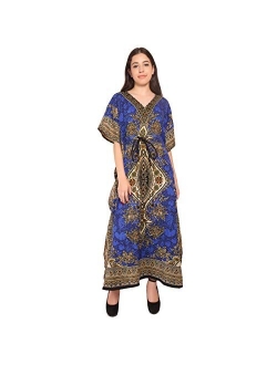 RADANYA Floral Long Kaftan Maxi Dress Womens Summer Holiday Beach Kaftan Dresses for Women