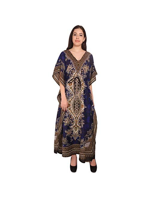 RADANYA Floral Long Kaftan Maxi Dress Womens Summer Holiday Beach Kaftan Dresses for Women