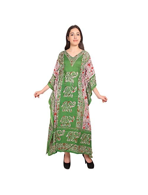 RADANYA Floral Long Kaftan Maxi Dress Womens Summer Holiday Beach Kaftan Dresses for Women