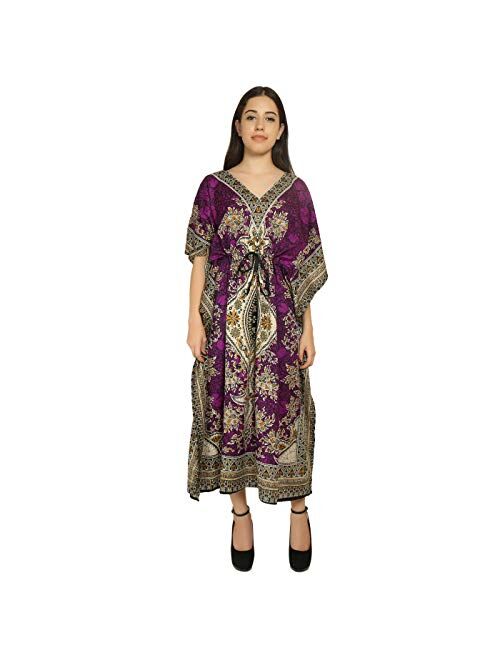 RADANYA Floral Long Kaftan Maxi Dress Womens Summer Holiday Beach Kaftan Dresses for Women