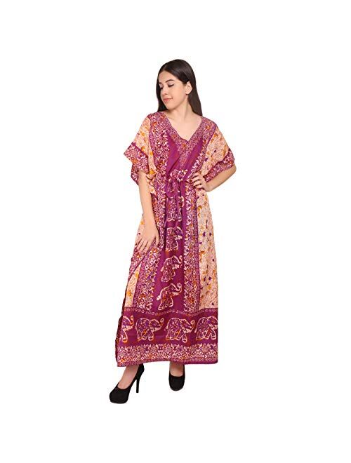 RADANYA Floral Long Kaftan Maxi Dress Womens Summer Holiday Beach Kaftan Dresses for Women