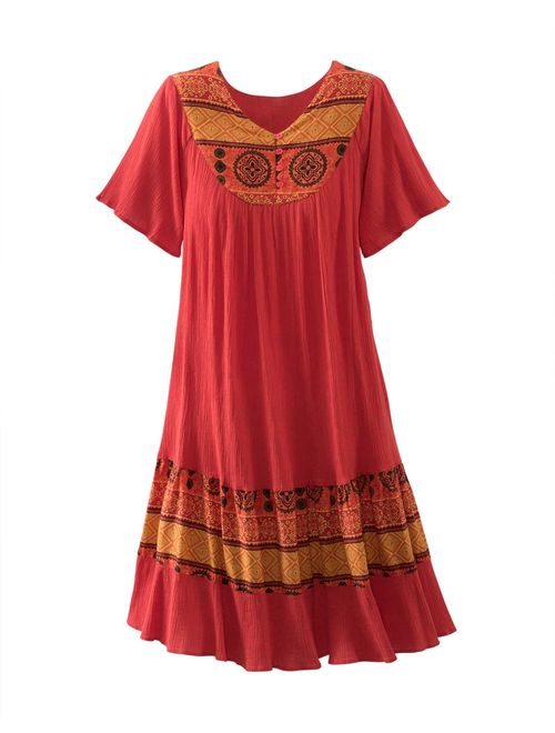 National Santa Fe Border Print Dress