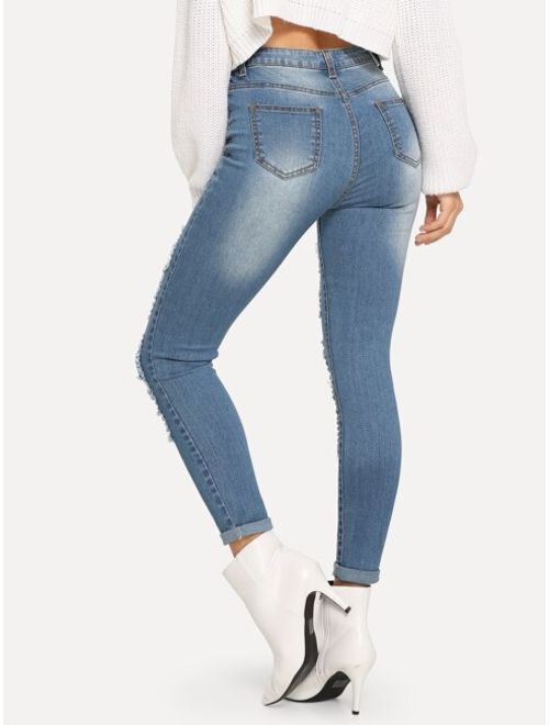 Ladder Distressed Jeans