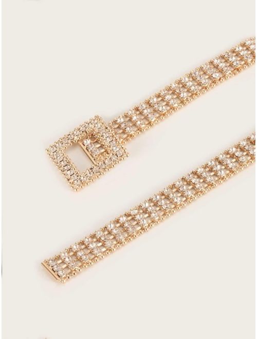 Rhinestone Engraved Waist Chain