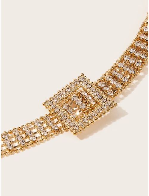 Rhinestone Engraved Waist Chain