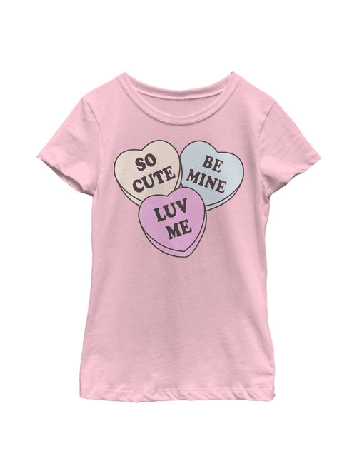 Girls' Valentine's Day Candy Hearts T-Shirt