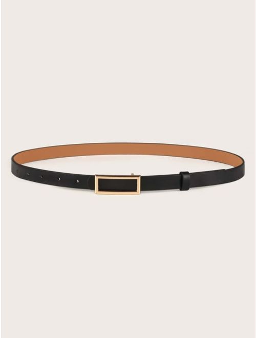 Geometric Metal Buckle Belt