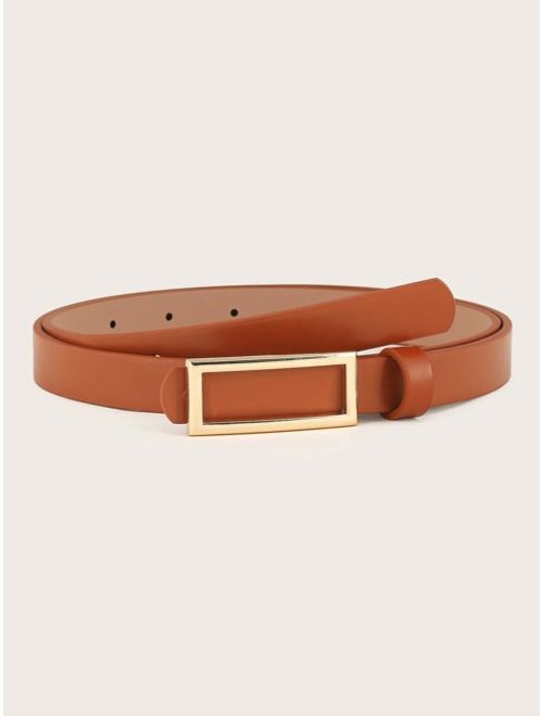 Geometric Metal Buckle Belt