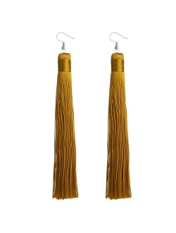 MELUOGE Women's Knotted Tassel Long Earrings 4.7