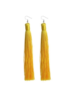 MELUOGE Women's Knotted Tassel Long Earrings 4.7