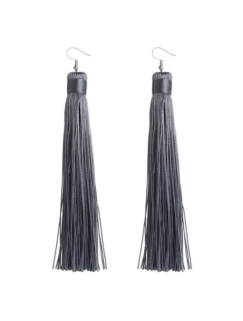 MELUOGE Women's Knotted Tassel Long Earrings 4.7