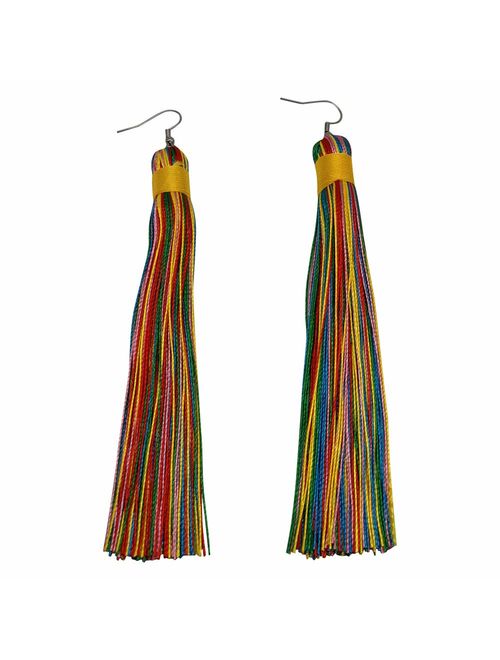 MELUOGE Women's Knotted Tassel Long Earrings 4.7