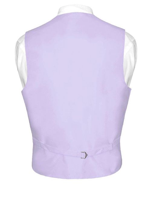 Men's Dress Vest & NeckTie Solid Lavender Purple Color Neck Tie Set