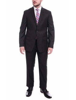 Mens Classic Fit Two Button 100% Wool 2 Piece Suit