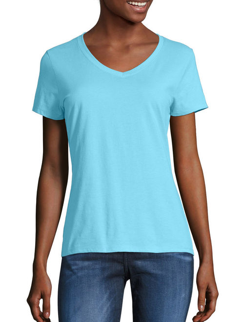 Hanes Women's X-temp Short Sleeve V-neck T-Shirt