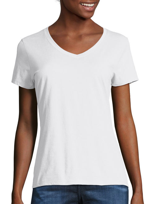 Hanes Women's X-temp Short Sleeve V-neck T-Shirt