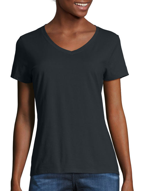 Hanes Women's X-temp Short Sleeve V-neck T-Shirt