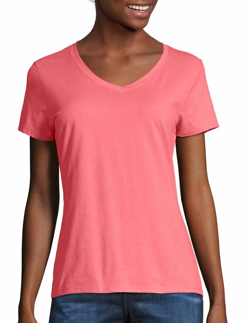 Hanes Women's X-temp Short Sleeve V-neck T-Shirt