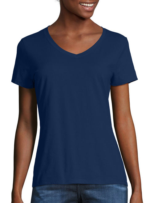 Hanes Women's X-temp Short Sleeve V-neck T-Shirt