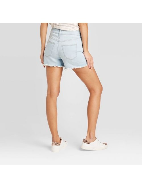 Women's High-Rise Fray Hem Jean Shorts - Universal Thread Light Wash