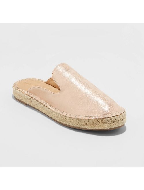 Women's Clara Microsuede Espadrille Mules - Universal Thread Rose Gold