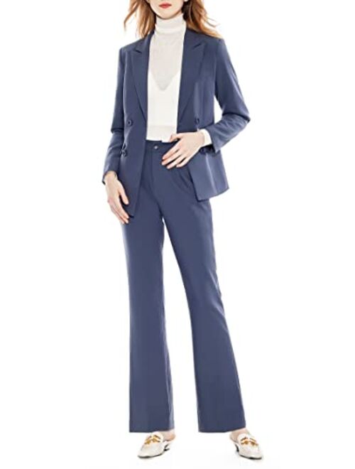 LISUEYNE Women's Two Pieces Blazer Office Lady Suit Set Work Blazer Jacket and Pant