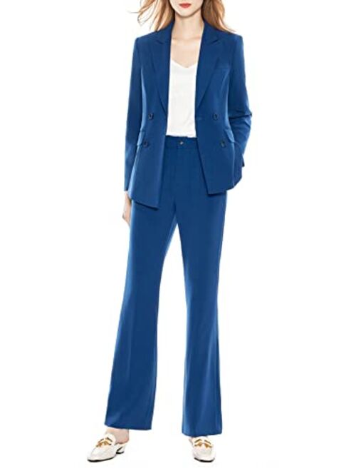 LISUEYNE Women's Two Pieces Blazer Office Lady Suit Set Work Blazer Jacket and Pant