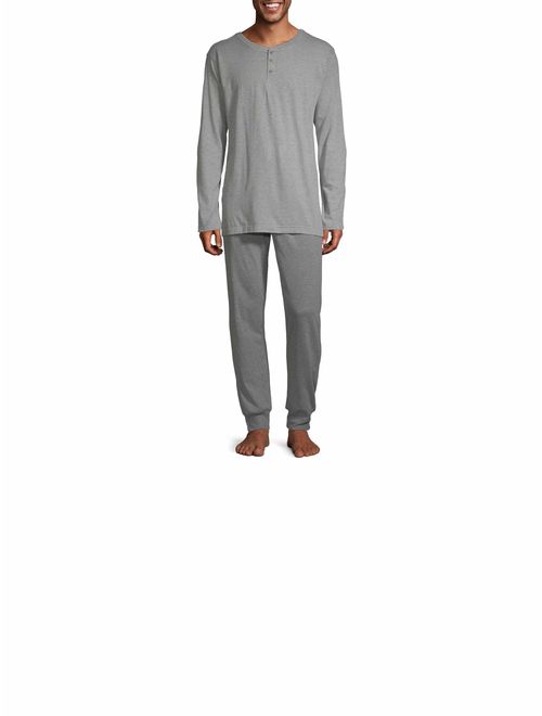 Hanes Men?s 1901 Henley and Jogger Pant Lounge Set