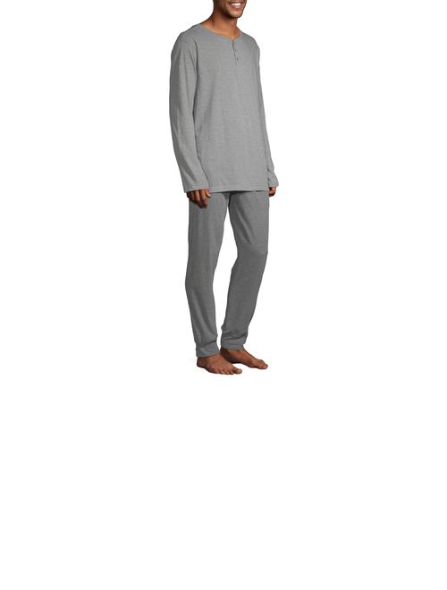 Hanes Men?s 1901 Henley and Jogger Pant Lounge Set