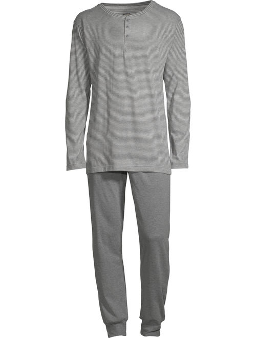 Hanes Men?s 1901 Henley and Jogger Pant Lounge Set