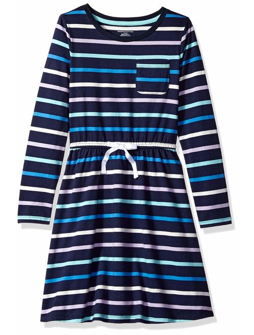 Amazon Essentials Girl's Long-Sleeve Elastic Waist T-Shirt Dress