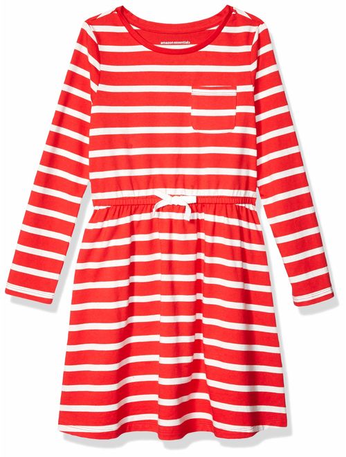 Amazon Essentials Girl's Long-Sleeve Elastic Waist T-Shirt Dress