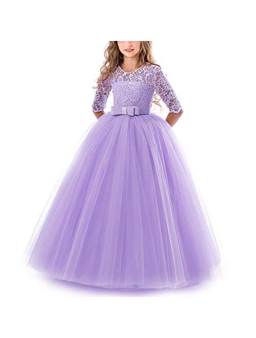 NNJXD Girls Princess Pageant Dress Kids Prom Ball Gowns Wedding Party Flower Dresses