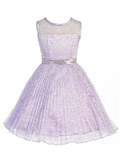 OLIVIA KOO Lovely Lace V-Neck Flower Girl Dress