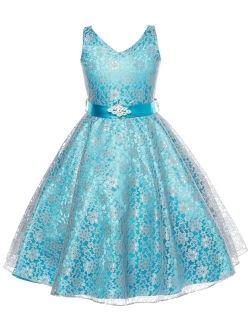 OLIVIA KOO Lovely Lace V-Neck Flower Girl Dress