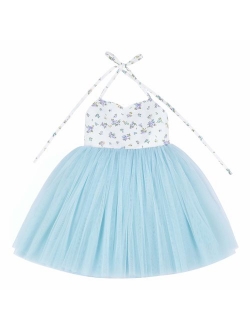 Flofallzique Baby Girls Dress Toddler Tutu Infant Floral Sundress Tulle Wedding Dress